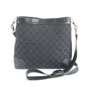 Gucci GG Canvas 33900 Leather Shoulder Bag Handbag Tote Black Women's